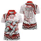 Personalized Sydney Swans Football Mascot Women Polo Shirt Aboriginal Dot Art - Dreamtime Football Mascot