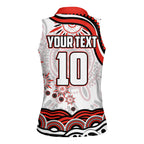 Personalized Sydney Swans Football Mascot Women Sleeveless Polo Shirt Aboriginal Dot Art - Dreamtime Football Mascot