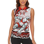 Personalized Sydney Swans Football Mascot Women Sleeveless Polo Shirt Aboriginal Dot Art - Dreamtime Football Mascot