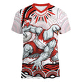 Personalized Sydney Swans Football Mascot Women V-Neck T-Shirt Aboriginal Dot Art - Dreamtime Football Mascot