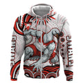 Personalized Sydney Swans Football Mascot Zip Hoodie Aboriginal Dot Art - Dreamtime Football Mascot