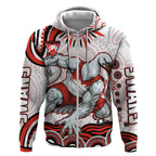 Personalized Sydney Swans Football Mascot Zip Hoodie Aboriginal Dot Art - Dreamtime Football Mascot