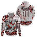 Personalized Sydney Swans Football Mascot Zip Hoodie Aboriginal Dot Art - Dreamtime Football Mascot