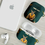 Personalized Kookaburras Field Hockey Kangaroo AirPods Case Indigenous Australian Dot Art Style In Green And Gold