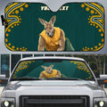 Personalized Kookaburras Field Hockey Kangaroo Auto Sun Shade Indigenous Australian Dot Art Style In Green And Gold