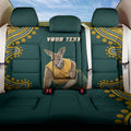Personalized Kookaburras Field Hockey Kangaroo Back Car Seat Cover Indigenous Australian Dot Art Style In Green And Gold