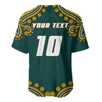 Personalized Kookaburras Field Hockey Kangaroo Baseball Jersey Indigenous Australian Dot Art Style In Green And Gold