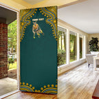 Personalized Kookaburras Field Hockey Kangaroo Door Cover Indigenous Australian Dot Art Style In Green And Gold