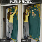 Personalized Kookaburras Field Hockey Kangaroo Door Cover Indigenous Australian Dot Art Style In Green And Gold