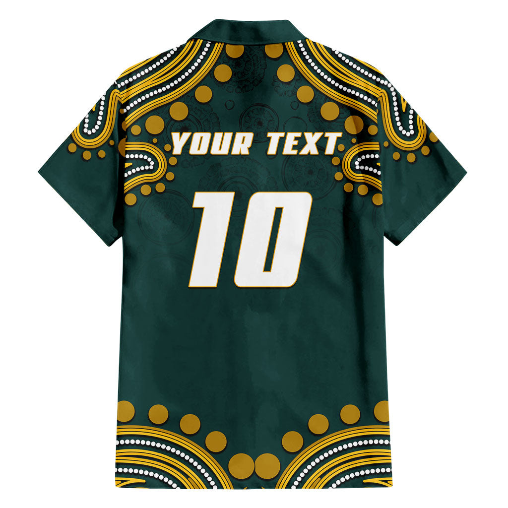 Personalized Kookaburras Field Hockey Kangaroo Family Matching Tank Maxi Dress and Hawaiian Shirt Indigenous Australian Dot Art Style In Green And Gold