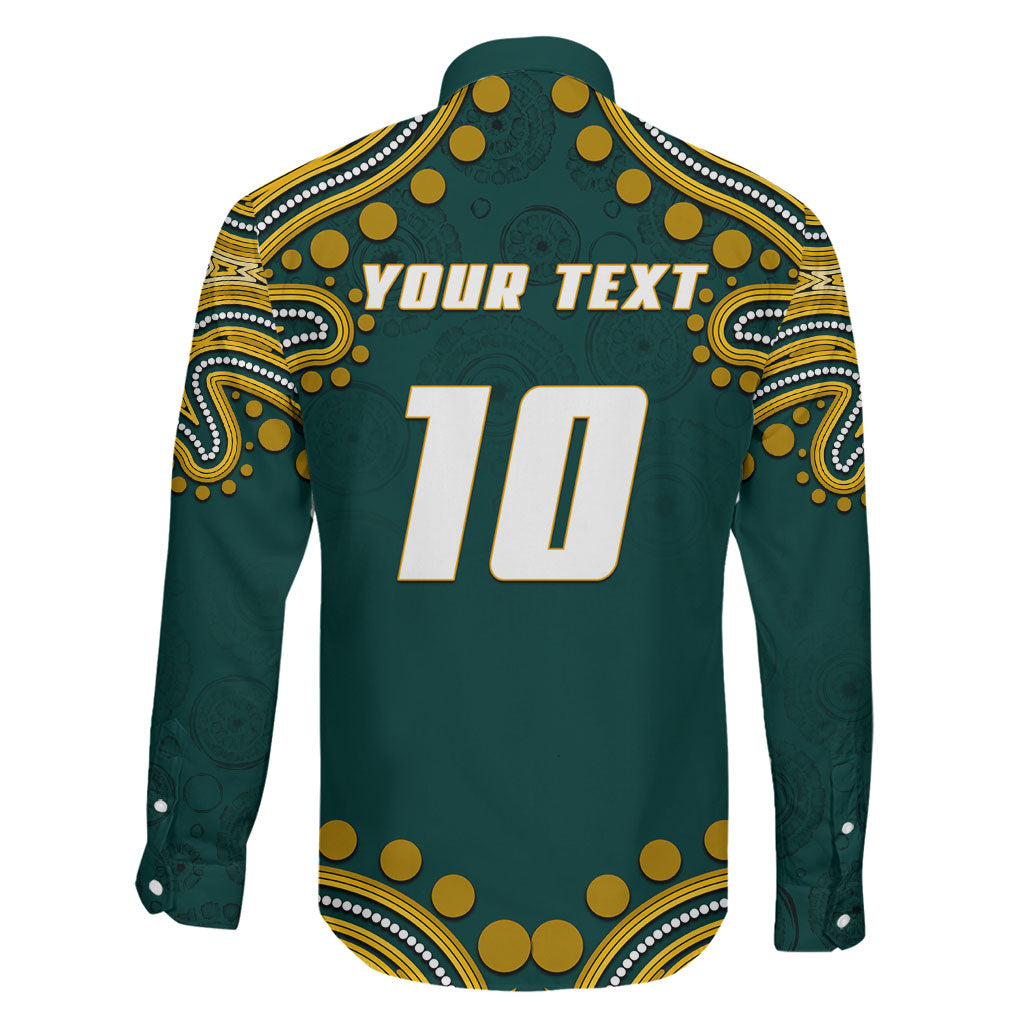 Personalized Kookaburras Field Hockey Kangaroo Family Matching Tank Maxi Dress and Hawaiian Shirt Indigenous Australian Dot Art Style In Green And Gold