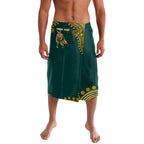 Personalized Kookaburras Field Hockey Kangaroo Lavalava Indigenous Australian Dot Art Style In Green And Gold
