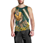 Personalized Kookaburras Field Hockey Kangaroo Men Tank Top Indigenous Australian Dot Art Style In Green And Gold