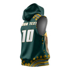 Personalized Kookaburras Field Hockey Kangaroo Sleeveless Hoodie Indigenous Australian Dot Art Style In Green And Gold