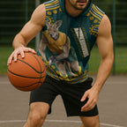 Personalized Kookaburras Field Hockey Kangaroo Sleeveless Hoodie Indigenous Australian Dot Art Style In Green And Gold