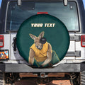 Personalized Kookaburras Field Hockey Kangaroo Spare Tire Cover Indigenous Australian Dot Art Style In Green And Gold