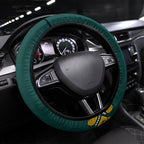 Kookaburras Field Hockey Kangaroo Steering Wheel Cover Indigenous Australian Dot Art Style In Green And Gold