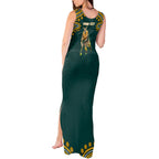Personalized Kookaburras Field Hockey Kangaroo Tank Maxi Dress Indigenous Australian Dot Art Style In Green And Gold