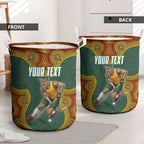 Personalized Kookaburras Field Hockey Laundry Basket Kangaroo Australian Indigenous Dot Art Style With Vibrant Sun Patterns