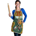 Personalized Kookaburras Field Hockey Apron Kangaroo Australian Indigenous Dot Art Style With Vibrant Sun Patterns