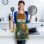 Personalized Kookaburras Field Hockey Apron Kangaroo Australian Indigenous Dot Art Style With Vibrant Sun Patterns