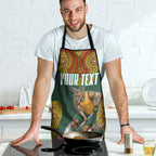 Personalized Kookaburras Field Hockey Apron Kangaroo Australian Indigenous Dot Art Style With Vibrant Sun Patterns