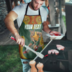 Personalized Kookaburras Field Hockey Apron Kangaroo Australian Indigenous Dot Art Style With Vibrant Sun Patterns