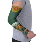 Personalized Kookaburras Field Hockey Arm Sleeves Kangaroo Australian Indigenous Dot Art Style With Vibrant Sun Patterns