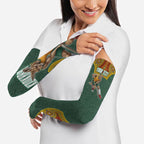 Personalized Kookaburras Field Hockey Arm Sleeves Kangaroo Australian Indigenous Dot Art Style With Vibrant Sun Patterns