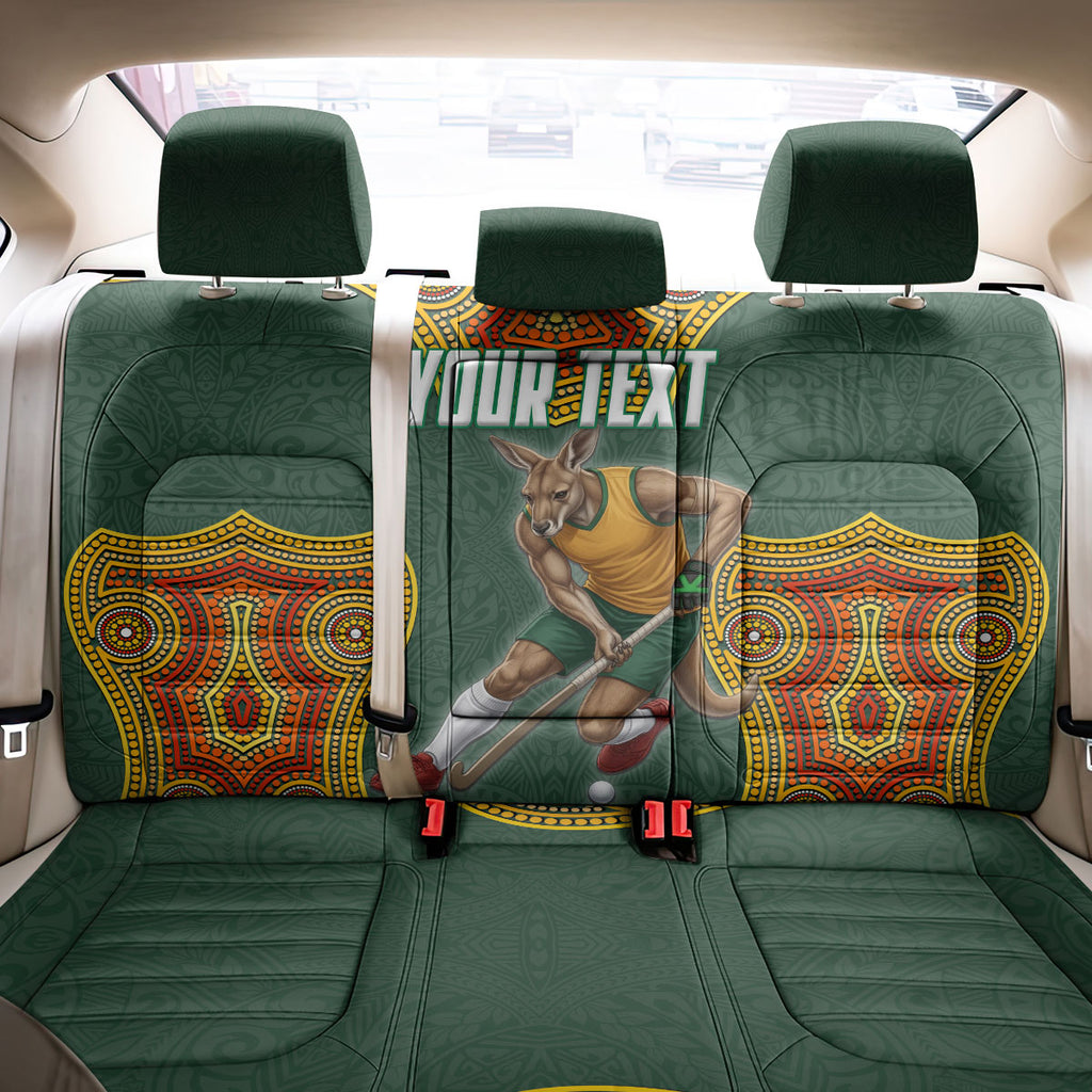 Personalized Kookaburras Field Hockey Back Car Seat Cover Kangaroo Australian Indigenous Dot Art Style With Vibrant Sun Patterns