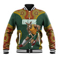 Personalized Kookaburras Field Hockey Baseball Jacket Kangaroo Australian Indigenous Dot Art Style With Vibrant Sun Patterns