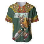 Personalized Kookaburras Field Hockey Baseball Jersey Kangaroo Australian Indigenous Dot Art Style With Vibrant Sun Patterns