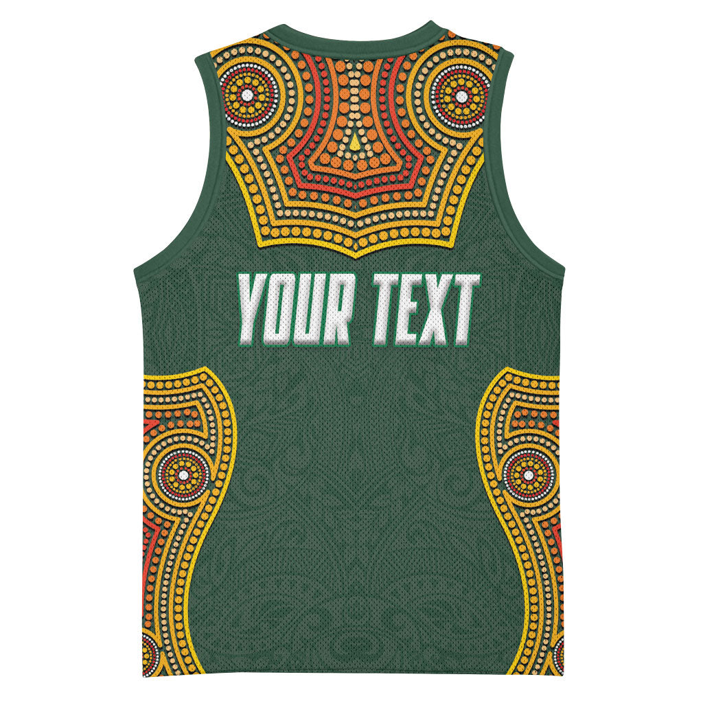Personalized Kookaburras Field Hockey Basketball Jersey Kangaroo Australian Indigenous Dot Art Style With Vibrant Sun Patterns