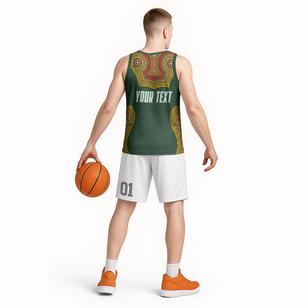 Personalized Kookaburras Field Hockey Basketball Jersey Kangaroo Australian Indigenous Dot Art Style With Vibrant Sun Patterns