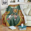 Personalized Kookaburras Field Hockey Blanket Kangaroo Australian Indigenous Dot Art Style With Vibrant Sun Patterns