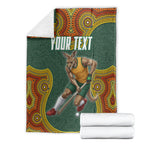 Personalized Kookaburras Field Hockey Blanket Kangaroo Australian Indigenous Dot Art Style With Vibrant Sun Patterns