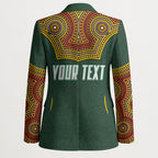 Personalized Kookaburras Field Hockey Blazer Kangaroo Australian Indigenous Dot Art Style With Vibrant Sun Patterns