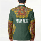 Personalized Kookaburras Field Hockey Blazer Kangaroo Australian Indigenous Dot Art Style With Vibrant Sun Patterns