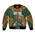 Personalized Kookaburras Field Hockey Bomber Jacket Kangaroo Australian Indigenous Dot Art Style With Vibrant Sun Patterns