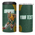Personalized Kookaburras Field Hockey 4 in 1 Can Cooler Tumbler Kangaroo Australian Indigenous Dot Art Style With Vibrant Sun Patterns