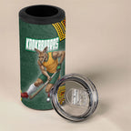Personalized Kookaburras Field Hockey 4 in 1 Can Cooler Tumbler Kangaroo Australian Indigenous Dot Art Style With Vibrant Sun Patterns