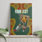 Personalized Kookaburras Field Hockey Canvas Wall Art Kangaroo Australian Indigenous Dot Art Style With Vibrant Sun Patterns