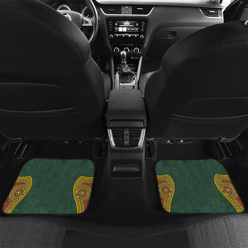 Personalized Kookaburras Field Hockey Car Mats Kangaroo Australian Indigenous Dot Art Style With Vibrant Sun Patterns