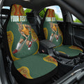 Personalized Kookaburras Field Hockey Car Seat Cover Kangaroo Australian Indigenous Dot Art Style With Vibrant Sun Patterns