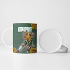 Personalized Kookaburras Field Hockey Ceramic Mug Kangaroo Australian Indigenous Dot Art Style With Vibrant Sun Patterns