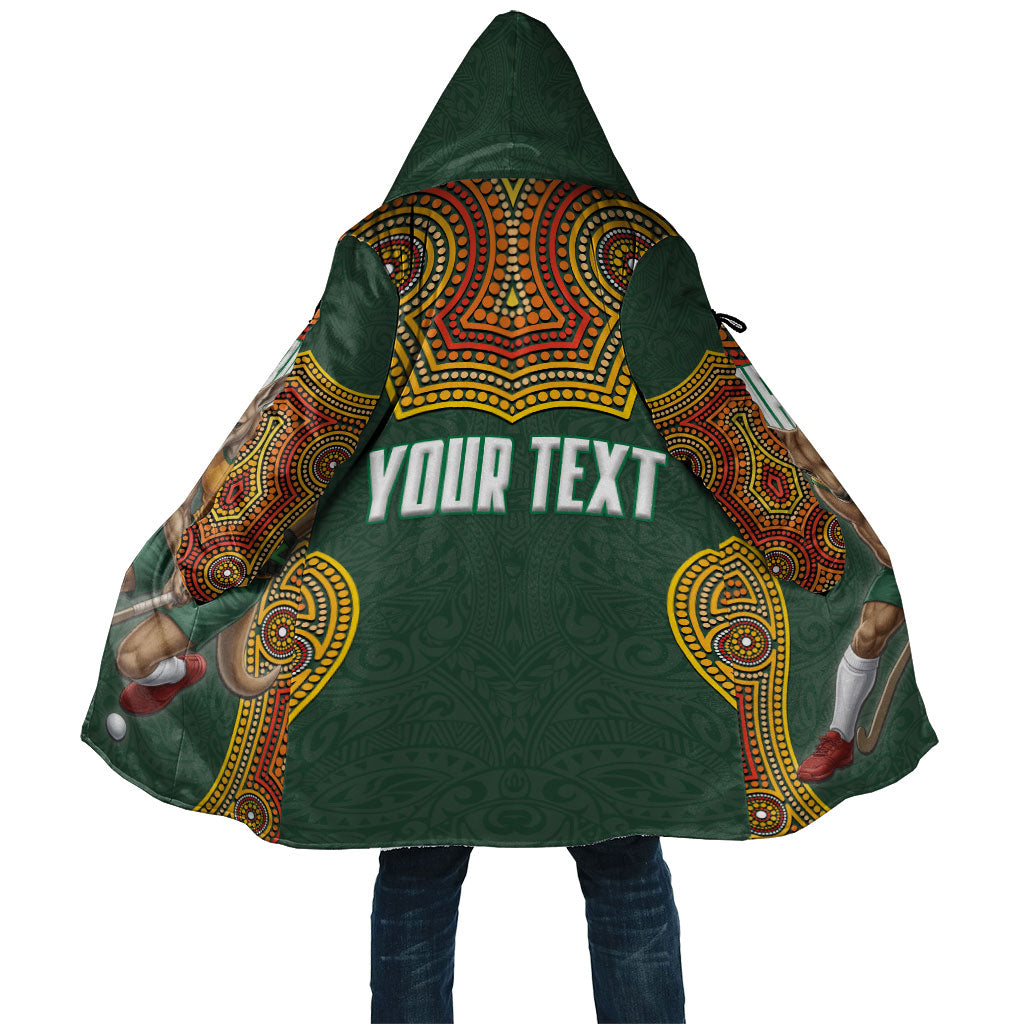 Personalized Kookaburras Field Hockey Cloak Kangaroo Australian Indigenous Dot Art Style With Vibrant Sun Patterns