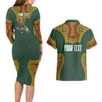 Personalized Kookaburras Field Hockey Couples Matching Long Sleeve Bodycon Dress and Hawaiian Shirt Kangaroo Australian Indigenous Dot Art Style With Vibrant Sun Patterns