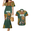 Personalized Kookaburras Field Hockey Couples Matching Mermaid Dress and Hawaiian Shirt Kangaroo Australian Indigenous Dot Art Style With Vibrant Sun Patterns