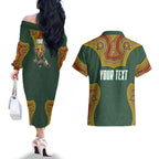 Personalized Kookaburras Field Hockey Couples Matching Off The Shoulder Long Sleeve Dress and Hawaiian Shirt Kangaroo Australian Indigenous Dot Art Style With Vibrant Sun Patterns