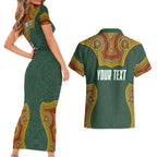 Personalized Kookaburras Field Hockey Couples Matching Short Sleeve Bodycon Dress and Hawaiian Shirt Kangaroo Australian Indigenous Dot Art Style With Vibrant Sun Patterns